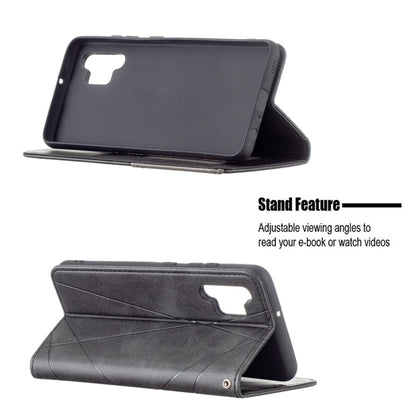 For Samsung Galaxy A32 4G Rhombus Texture Horizontal Flip Magnetic Leather Case with Holder & Card Slots(Black) by buy2fix