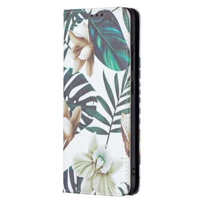 For Samsung Galaxy A32 4G Colored Drawing Pattern Invisible Magnetic Horizontal Flip PU Leather Case with Holder & Card Slots & Wallet(Red Leaves) by buy2fix