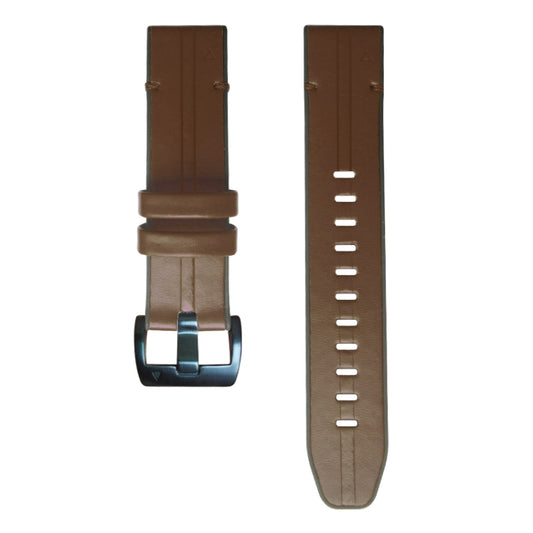 For Garmin Fenix 6 Silicone + Leather Quick Release Watch Band(Coffee) by buy2fix