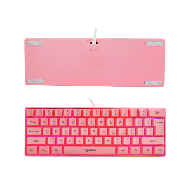 HXSJ V700 61 Keys RGB Lighting Gaming Wired Keyboard (Pink) - Wired Keyboard by HXSJ | Online Shopping UK | buy2fix