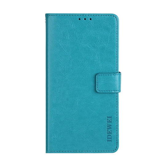For Xiaomi Redmi Note 10 Pro idewei Crazy Horse Texture Horizontal Flip Leather Case with Holder & Card Slots & Wallet(Sky Blue)