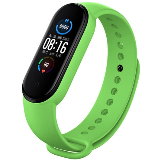 For Xiaomi Mi Band 6 (CA8856) Solid Color Silicone Watch Band(Green) by buy2fix