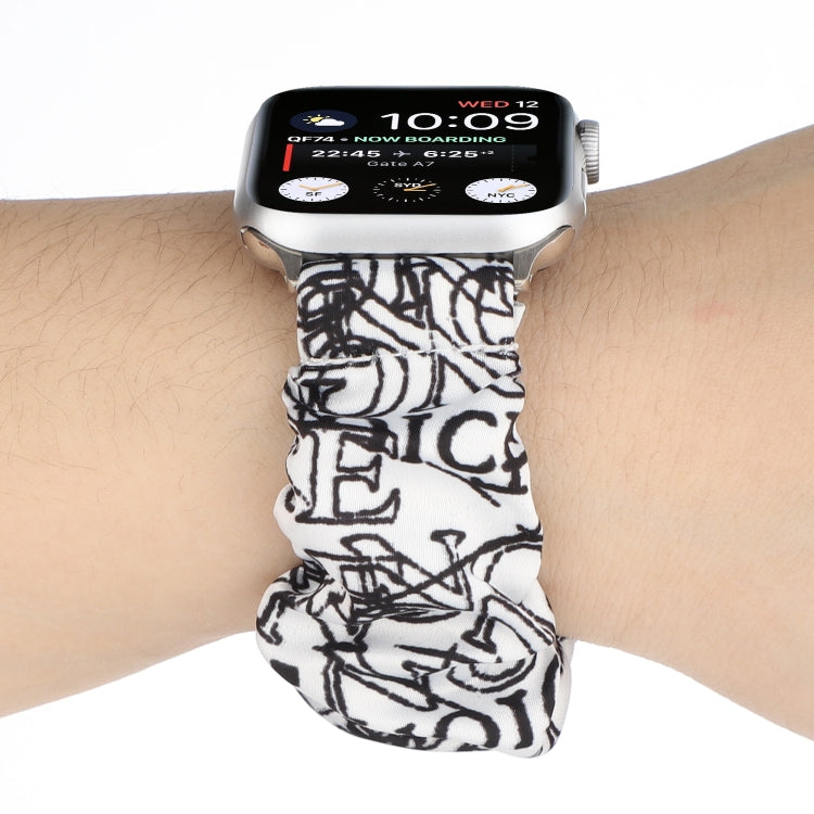 Fabric Hair Ring Watch Band For Apple Watch Series 9&8&7 41mm / SE 3&SE 2&6&SE&5&4 40mm / 3&2&1 38mm(11) by buy2fix