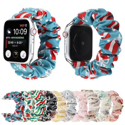 Fabric Hair Ring Watch Band For Apple Watch Series 9&8&7 41mm / SE 3&SE 2&6&SE&5&4 40mm / 3&2&1 38mm by buy2fix