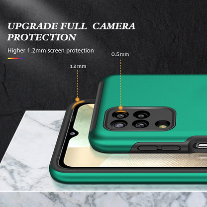 For Samsung Galaxy A12 5G PC + TPU Shockproof Magnetic Protective Case with Invisible Ring Holder(Dark Green) by buy2fix