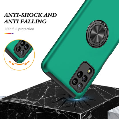 For Samsung Galaxy A12 5G PC + TPU Shockproof Magnetic Protective Case with Invisible Ring Holder(Dark Green) by buy2fix