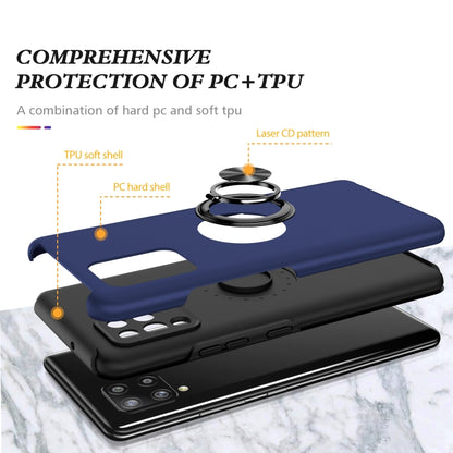 For Samsung Galaxy A42 5G PC + TPU Shockproof Magnetic Protective Case with Invisible Ring Holder(Blue) by buy2fix