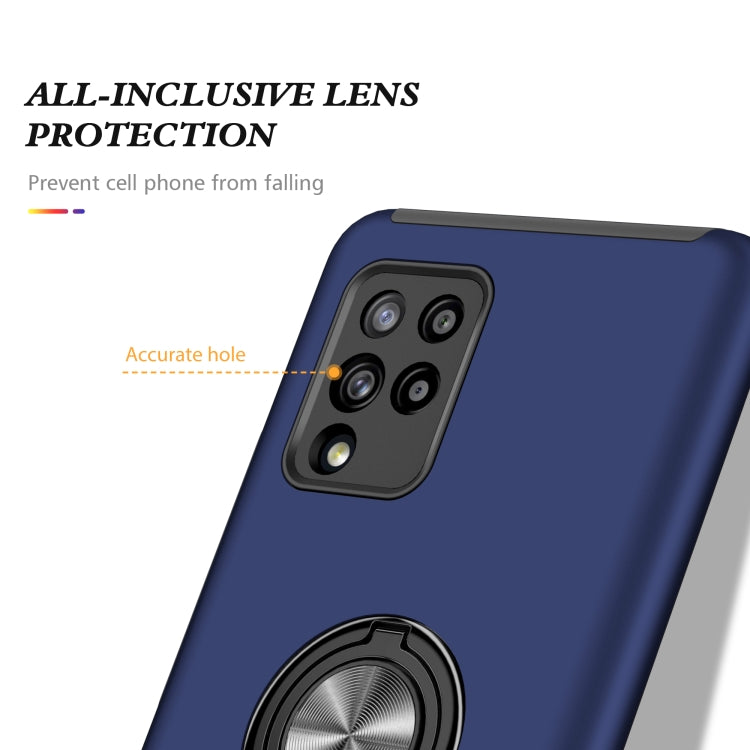 For Samsung Galaxy A42 5G PC + TPU Shockproof Magnetic Protective Case with Invisible Ring Holder(Blue) by buy2fix