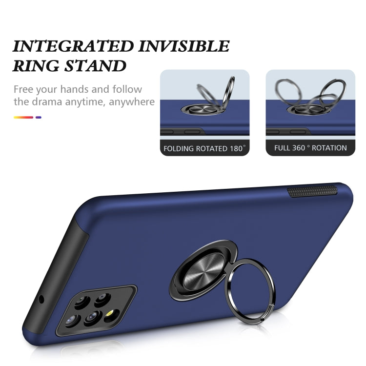 For Samsung Galaxy A42 5G PC + TPU Shockproof Magnetic Protective Case with Invisible Ring Holder(Blue) by buy2fix
