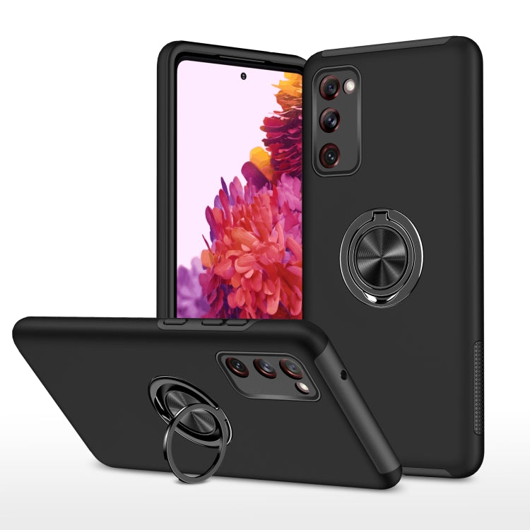 For Samsung Galaxy S20 FE PC + TPU Shockproof Magnetic Protective Case with Invisible Ring Holder(Black) by buy2fix