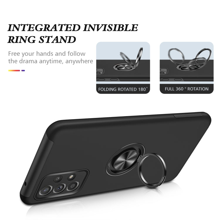 For Samsung Galaxy A52 PC + TPU Shockproof Magnetic Protective Case with Invisible Ring Holder(Black) by buy2fix
