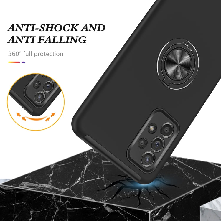 For Samsung Galaxy A52 PC + TPU Shockproof Magnetic Protective Case with Invisible Ring Holder(Black) by buy2fix