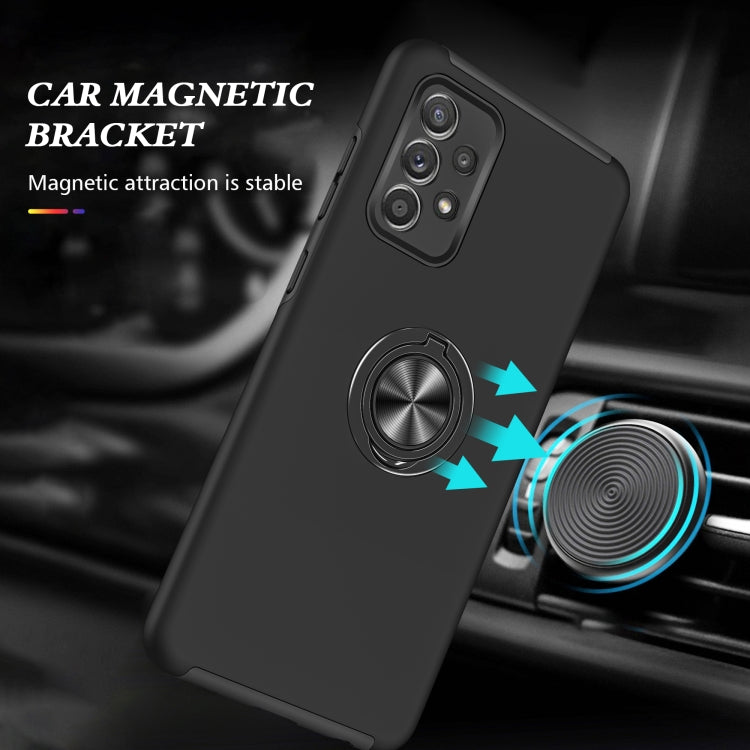 For Samsung Galaxy A52 PC + TPU Shockproof Magnetic Protective Case with Invisible Ring Holder(Black) by buy2fix