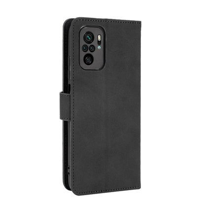 For Xiaomi Redmi Note 10 Solid Color Skin Feel Magnetic Buckle Horizontal Flip Calf Texture PU Leather Case with Holder & Card Slots & Wallet(Black) by buy2fix