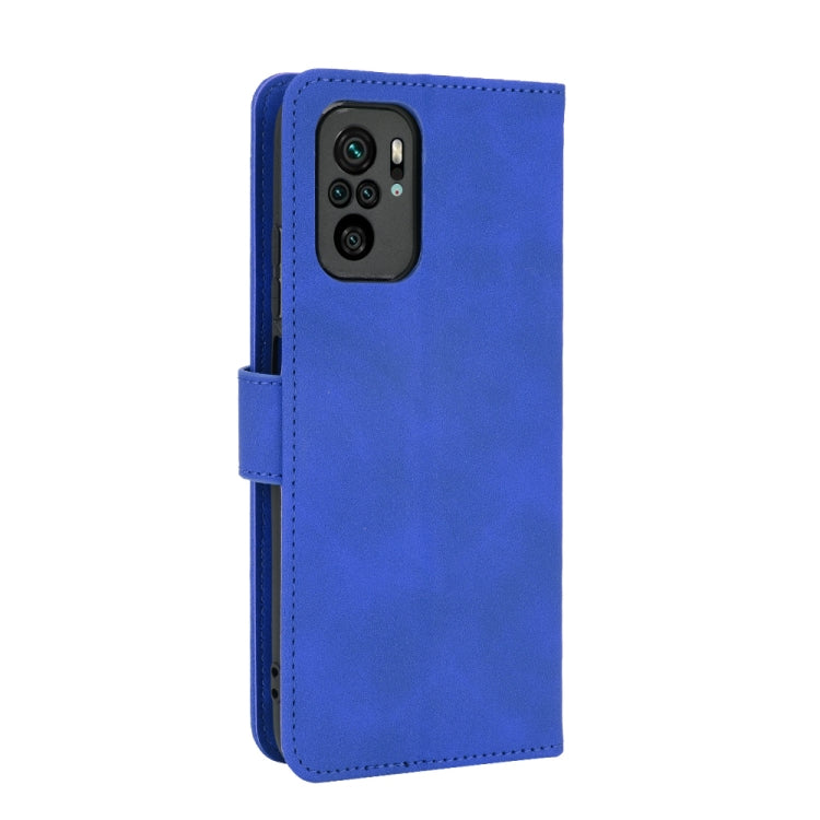 For Xiaomi Redmi Note 10S Solid Color Skin Feel Magnetic Buckle Horizontal Flip Calf Texture PU Leather Case with Holder & Card Slots & Wallet(Blue) by buy2fix
