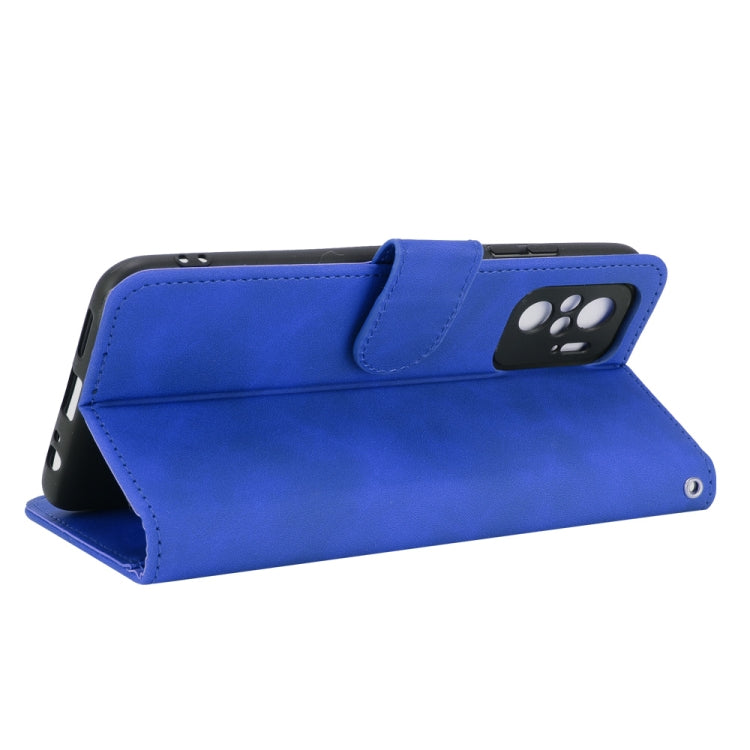 For Xiaomi Redmi Note 10S Solid Color Skin Feel Magnetic Buckle Horizontal Flip Calf Texture PU Leather Case with Holder & Card Slots & Wallet(Blue) by buy2fix