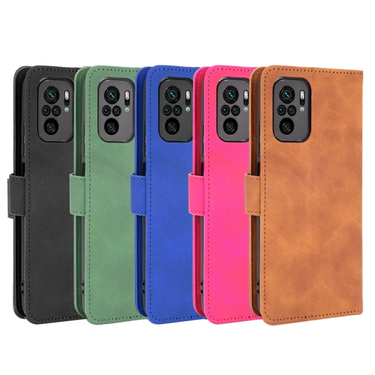 For Xiaomi Redmi Note 10S Solid Color Skin Feel Magnetic Buckle Horizontal Flip Calf Texture PU Leather Case with Holder & Card Slots & Wallet(Blue) by buy2fix