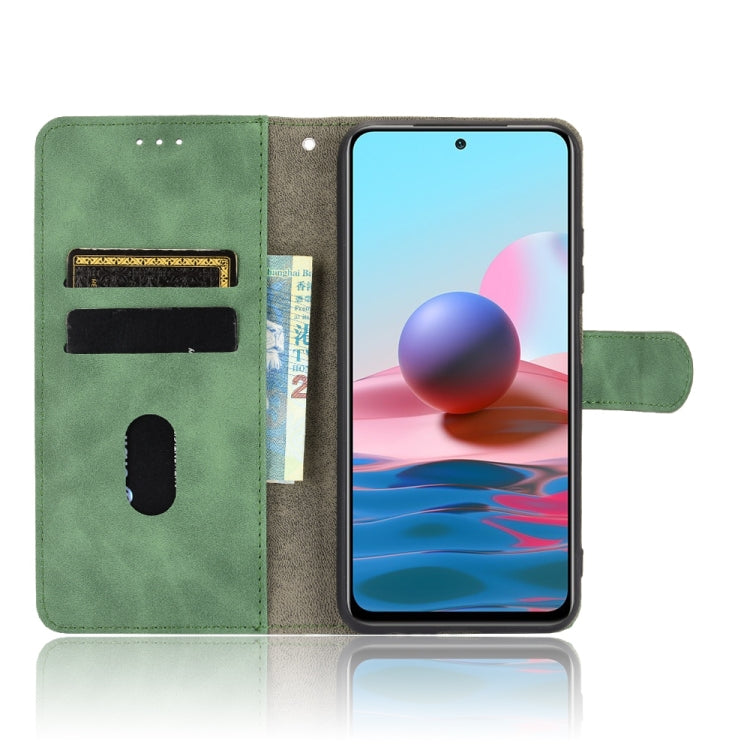 For Xiaomi Redmi Note 10S Solid Color Skin Feel Magnetic Buckle Horizontal Flip Calf Texture PU Leather Case with Holder & Card Slots & Wallet(Green) by buy2fix