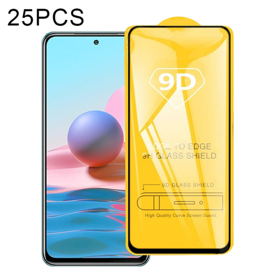 For Xiaomi Redmi Note 10 / Note 11 5G Global / Note 10 Overseas 6.43 inch / Poco M4 Pro 4G 25 PCS 9D Full Glue Full Screen Tempered Glass Film