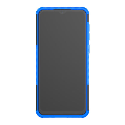 For Samsung Galaxy A02(EU Version) Tire Texture Shockproof TPU+PC Protective Case with Holder(Blue) by buy2fix