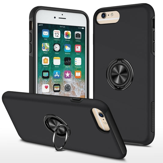 Magnetic Ring Kickstand Shockproof Phone Case For iPhone 6 Plus(Black) by buy2fix
