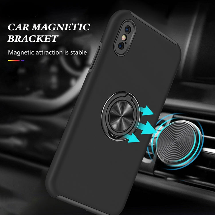For iPhone XS Max Magnetic Ring Kickstand Shockproof Phone Case(Black) by buy2fix