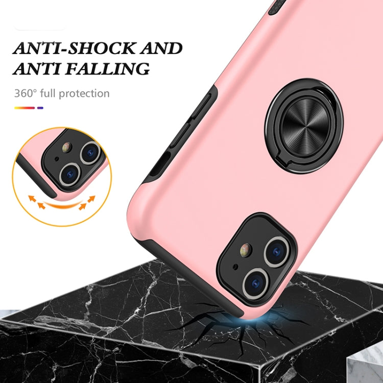 For iPhone 11 Magnetic Ring Kickstand Shockproof Phone Case (Rose Gold) by buy2fix