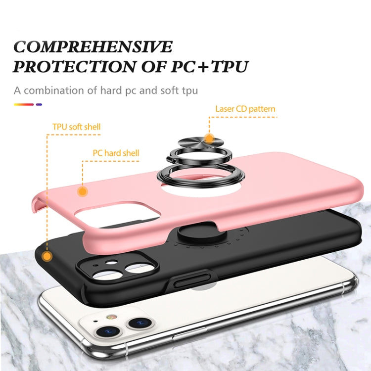 For iPhone 11 Magnetic Ring Kickstand Shockproof Phone Case (Rose Gold) by buy2fix