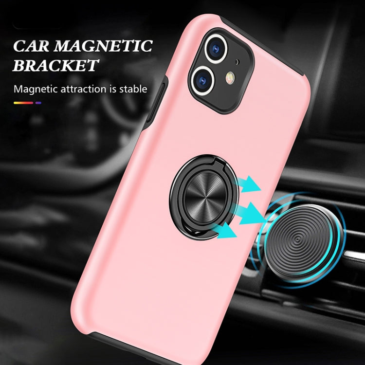 For iPhone 11 Magnetic Ring Kickstand Shockproof Phone Case (Rose Gold) by buy2fix