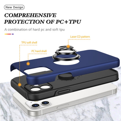 For iPhone 12 mini Magnetic Ring Kickstand Shockproof Phone Case (Blue) by buy2fix