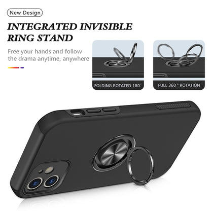 For iPhone 12 Magnetic Ring Kickstand Shockproof Phone Case(Black) by buy2fix