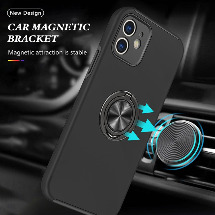 For iPhone 12 Magnetic Ring Kickstand Shockproof Phone Case(Black) by buy2fix