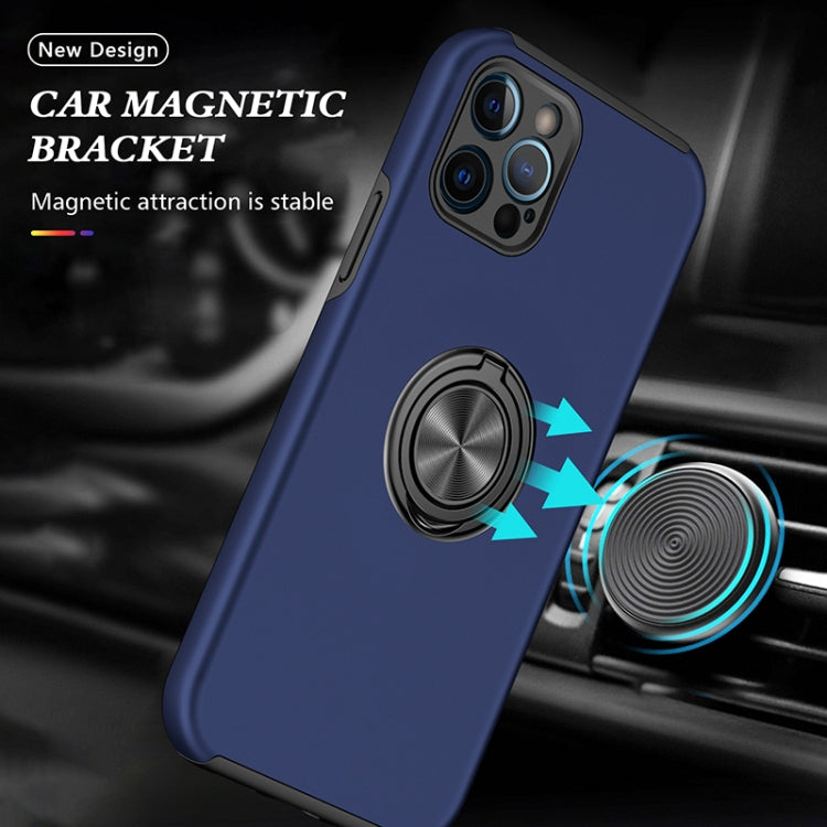 For iPhone 12 Pro Magnetic Ring Kickstand Shockproof Phone Case(Blue) by buy2fix