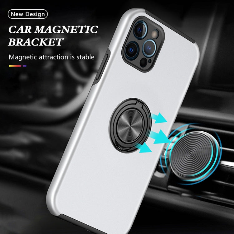 For iPhone 12 Pro Magnetic Ring Kickstand Shockproof Phone Case(Silver) by buy2fix