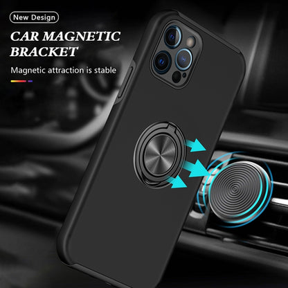 For iPhone 12 Pro Max Magnetic Ring Kickstand Shockproof Phone Case(Black) by buy2fix