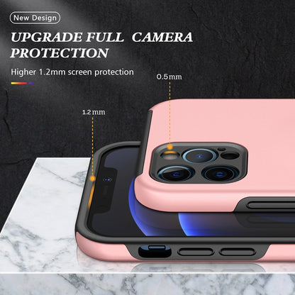 For iPhone 12 Pro Max Magnetic Ring Kickstand Shockproof Phone Case(Rose Gold) by buy2fix