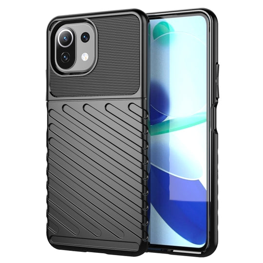 For Xiaomi Mi 11 Lite Thunderbolt Shockproof TPU Protective Soft Case(Black)
