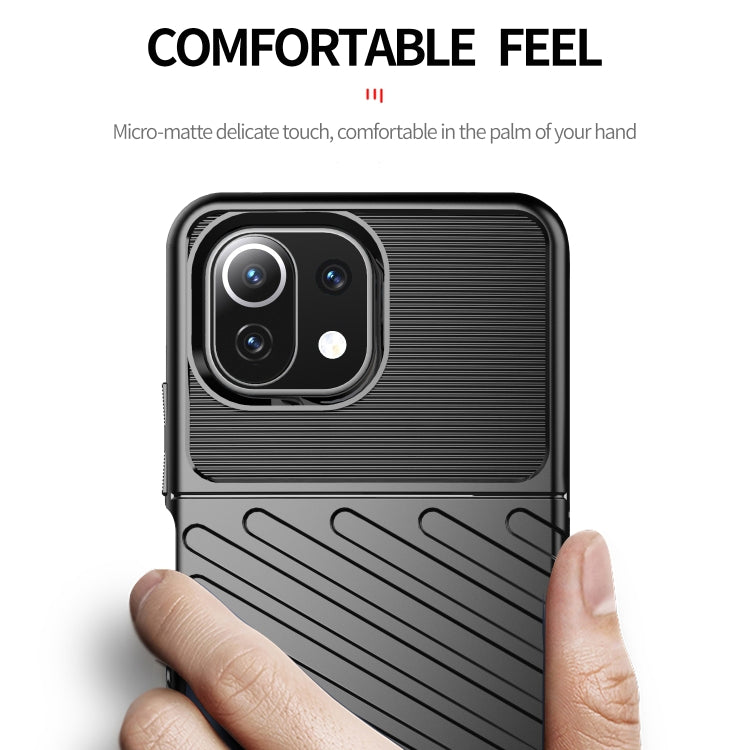 For Xiaomi Mi 11 Lite Thunderbolt Shockproof TPU Protective Soft Case(Black) by buy2fix