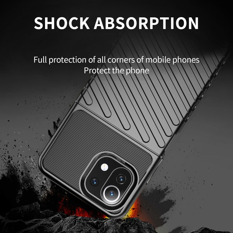 For Xiaomi Mi 11 Lite Thunderbolt Shockproof TPU Protective Soft Case(Black) by buy2fix