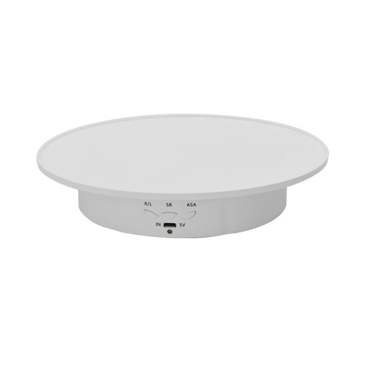 20cm USB Electric Rotating Turntable Display Stand Video Shooting Props Turntable for Photography, Load: 8kg(White Base White Velvet) - Camera Accessories by buy2fix | Online Shopping UK | buy2fix