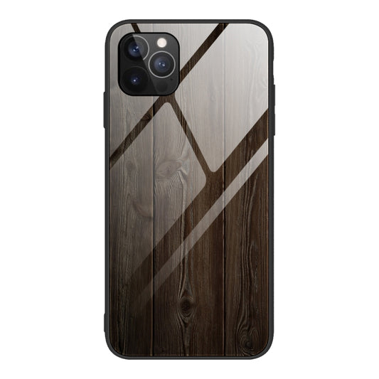 For iPhone 12 Pro Max Wood Grain Tempered Glass + TPU Shockproof Case(M01) by buy2fix