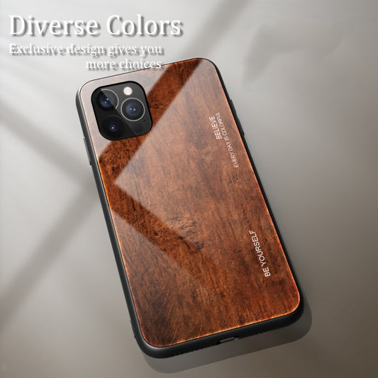 For iPhone 12 Pro Max Wood Grain Tempered Glass + TPU Shockproof Case(M02) by buy2fix