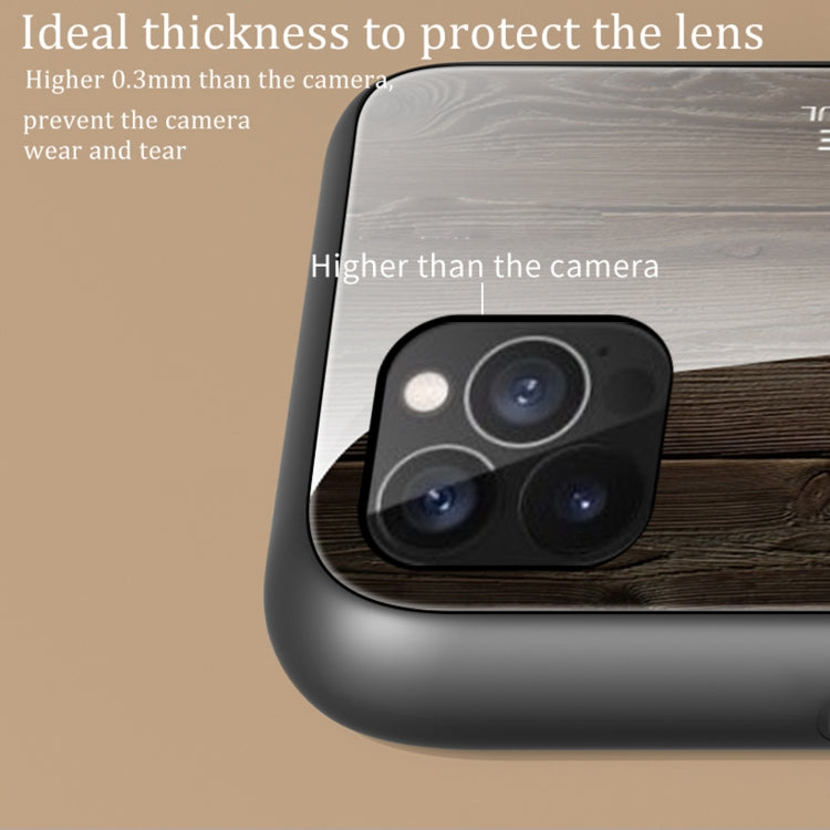 For iPhone 12 Pro Max Wood Grain Tempered Glass + TPU Shockproof Case(M06) by buy2fix