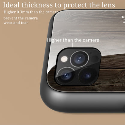 For iPhone 12 Pro Max Wood Grain Tempered Glass + TPU Shockproof Case(M06) by buy2fix