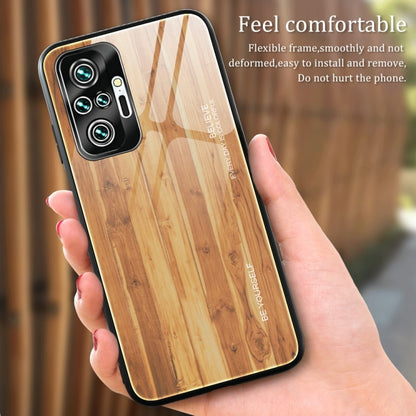 For Xiaomi Redmi Note 10 Pro / Pro Max Wood Grain Tempered Glass + TPU Shockproof Case(M05) by buy2fix