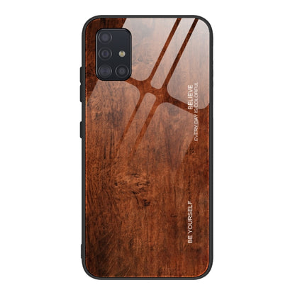 For Samsung Galaxy A51 Wood Grain Tempered Glass + TPU Shockproof Case(M02) by buy2fix