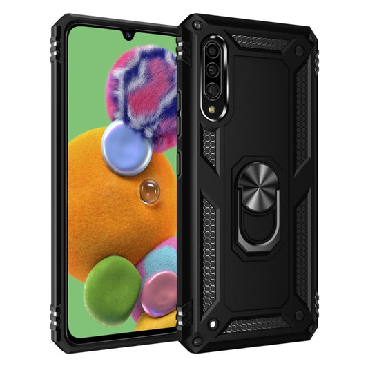 For Galaxy A90 5G Armor Shockproof TPU + PC Protective Case with 360 Degree Rotation Holder(Black) by buy2fix