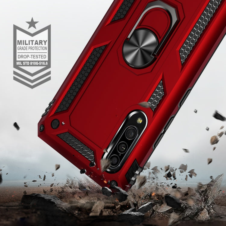 For Galaxy A90 5G Armor Shockproof TPU + PC Protective Case with 360 Degree Rotation Holder(Red) by buy2fix