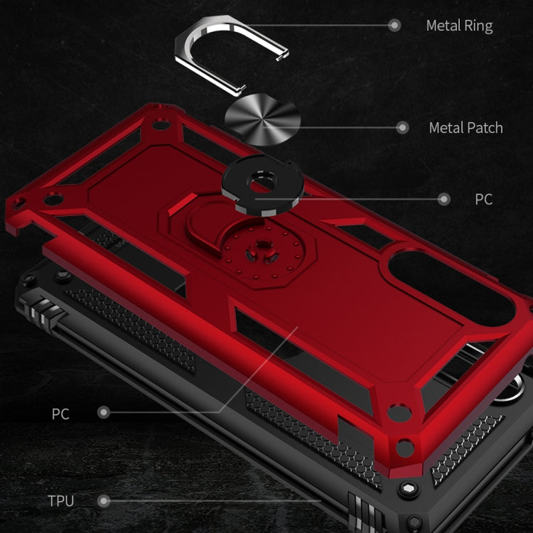 For Galaxy A90 5G Armor Shockproof TPU + PC Protective Case with 360 Degree Rotation Holder(Silver) by buy2fix