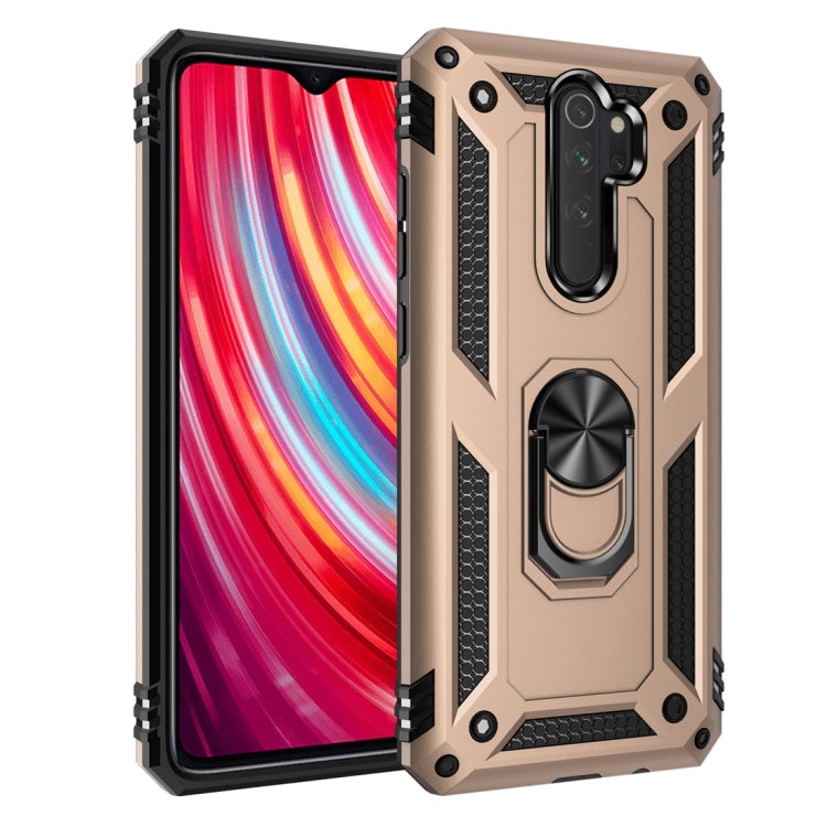 For Xiaomi Redmi Note 8 Pro Armor Shockproof TPU + PC Protective Case with 360 Degree Rotation Holder(Gold) by buy2fix